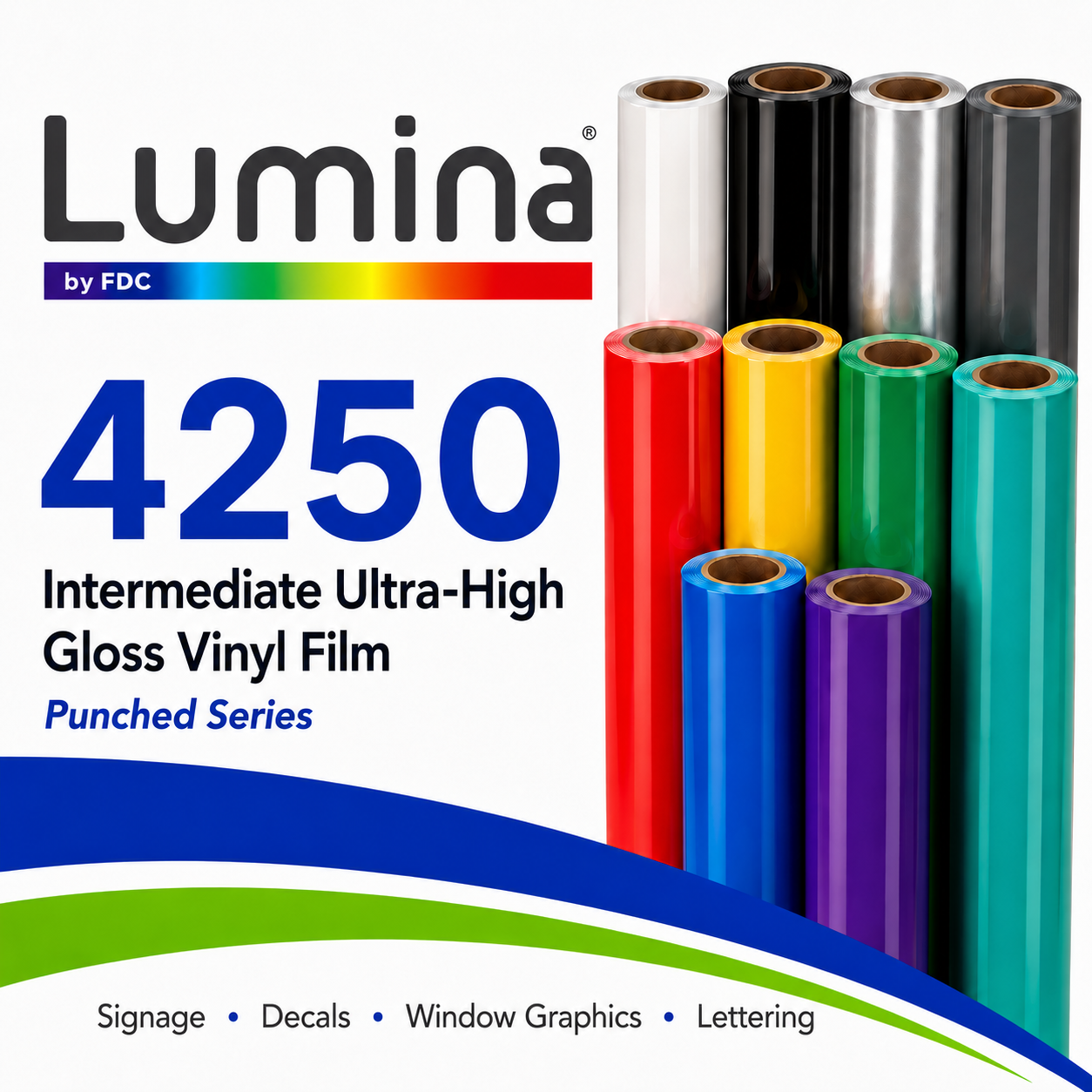 Lumina by FDC 4250 Intermediate Ultra-High Gloss Vinyl Film (Punched)