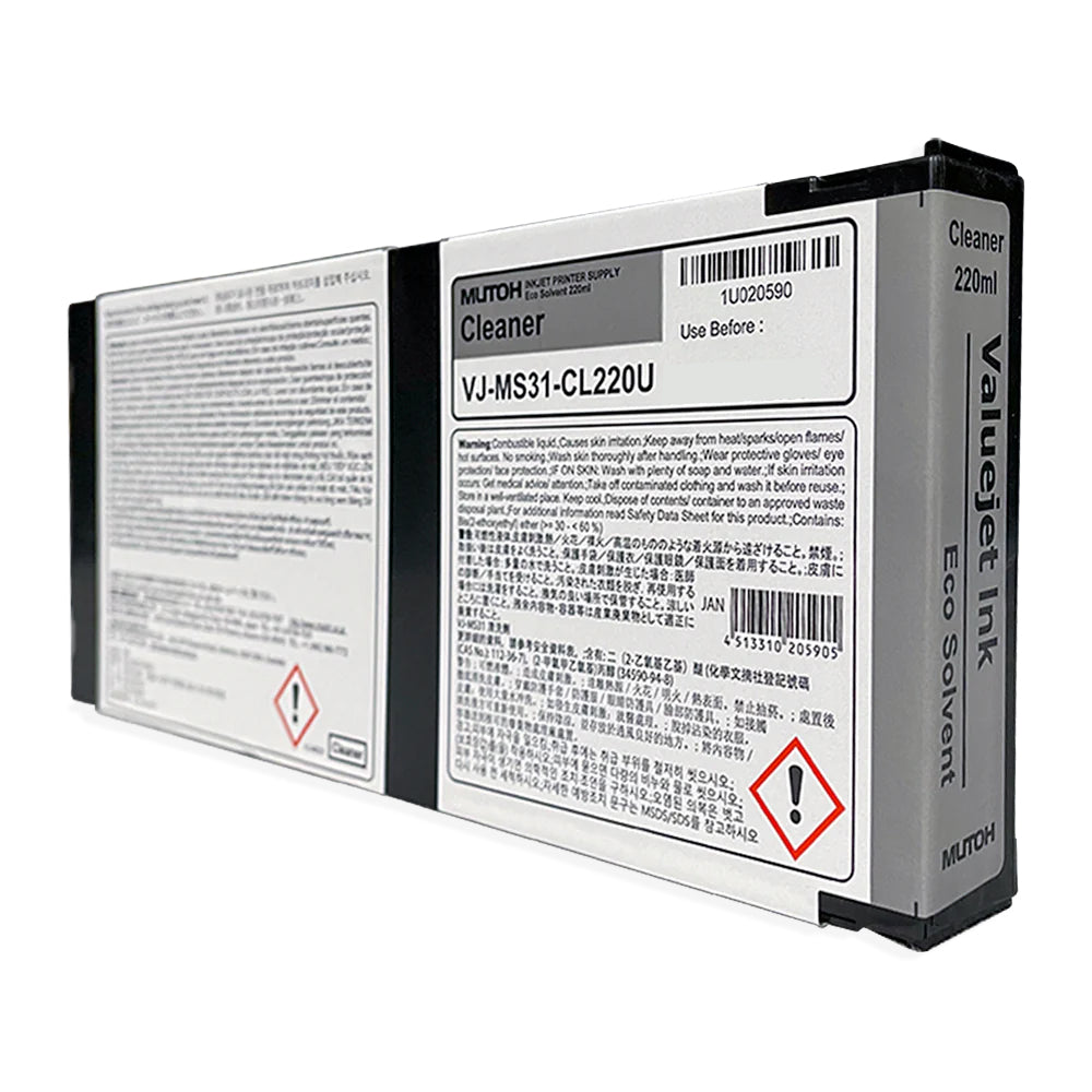 Mutoh MS31 Eco-Solvent Cleaning Fluid Cartridge 220ml