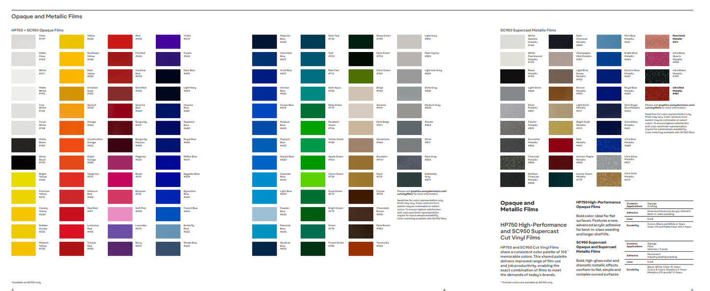 Avery Graphics Color Chart