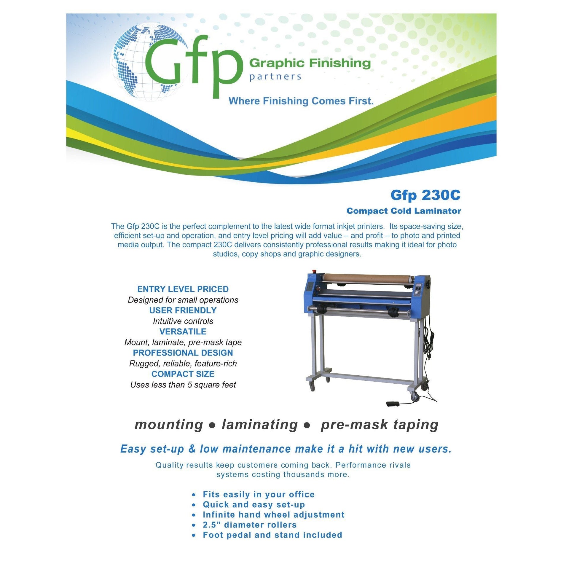 GFP 230-C 30" Cold Laminator with Stand